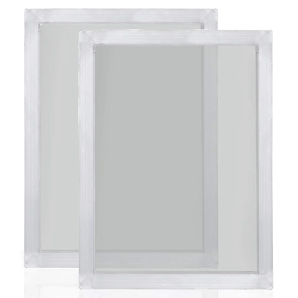 2 Piece 10 x 14 Inch 110 White Mesh Aluminum Silk Screen Printing Frames