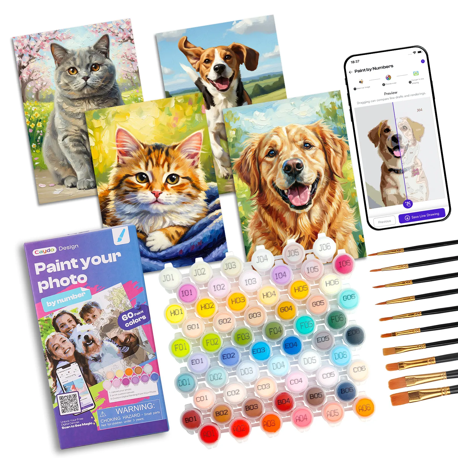 Caydo Custom Photo-to-Paint by Numbers Kit - Image 8