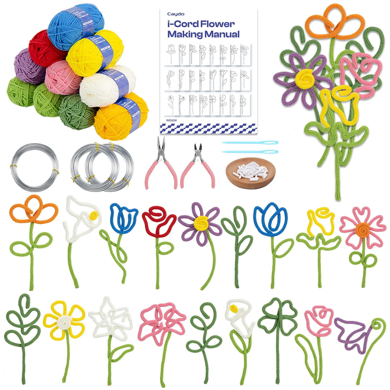 Caydo i-Cord Flower Making Kit for DIY Crafts