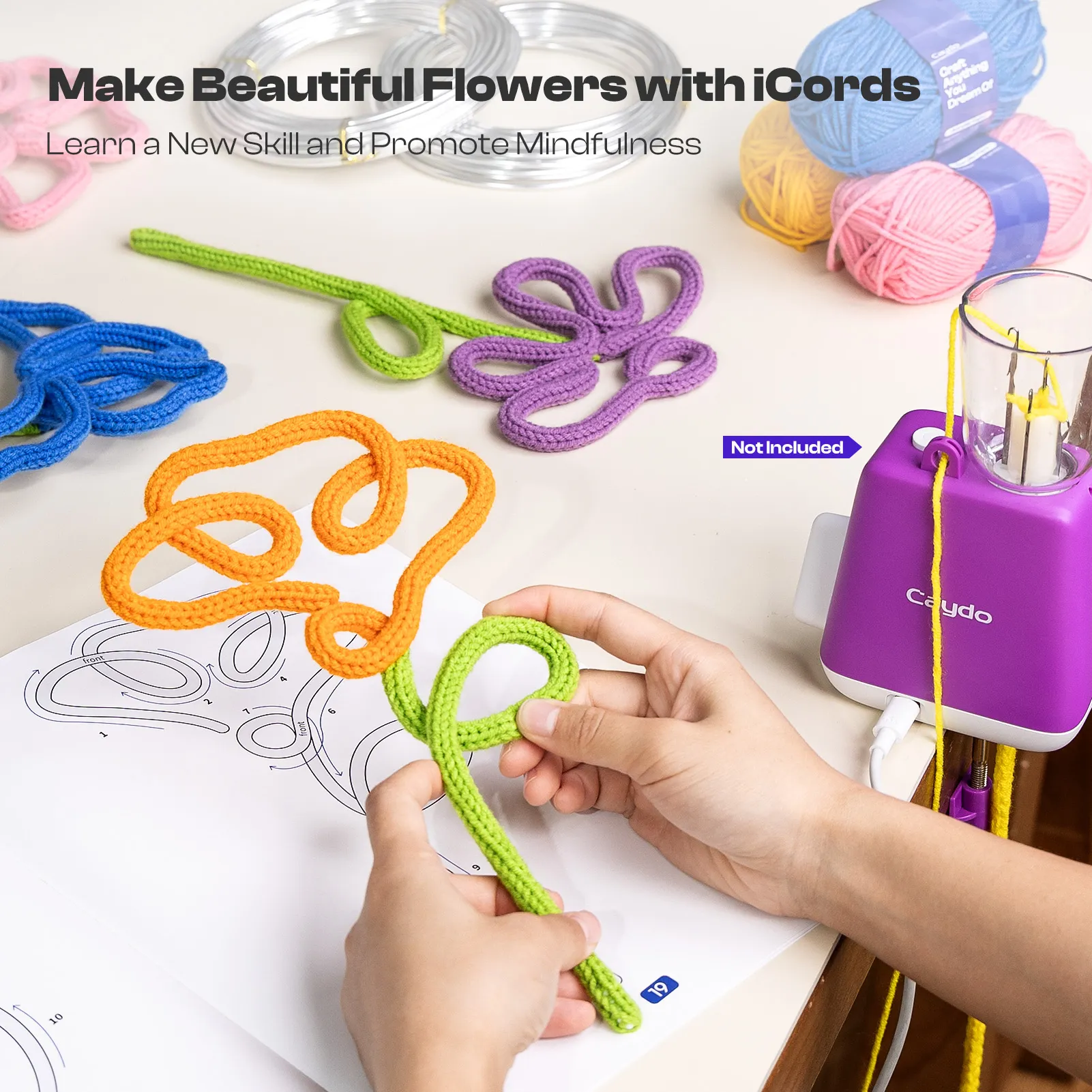 Caydo i-Cord Flower Making Kit for DIY Crafts - Image 4
