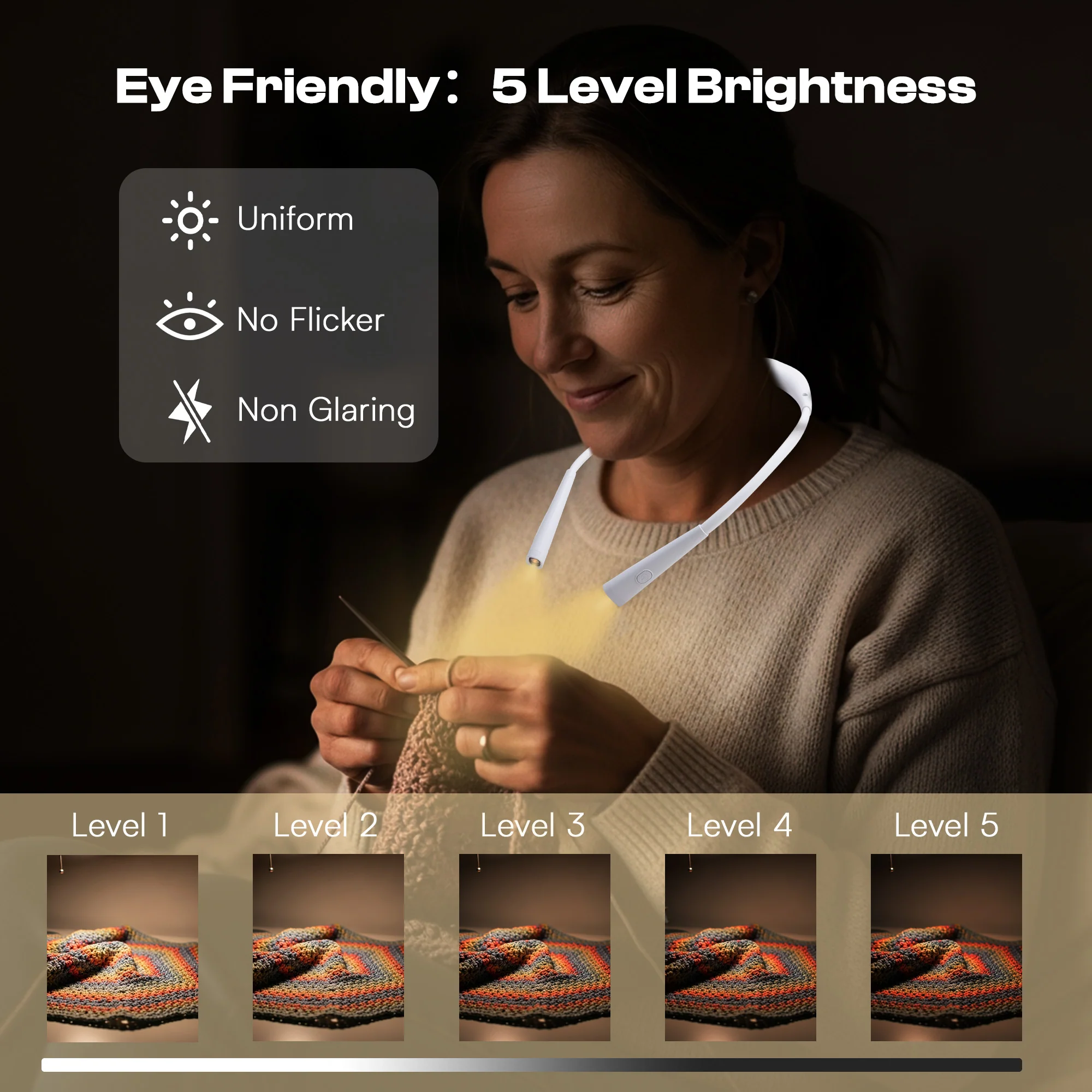 LED Neck-Hanging Light for Knitting, Crochet & Reading - Image 4