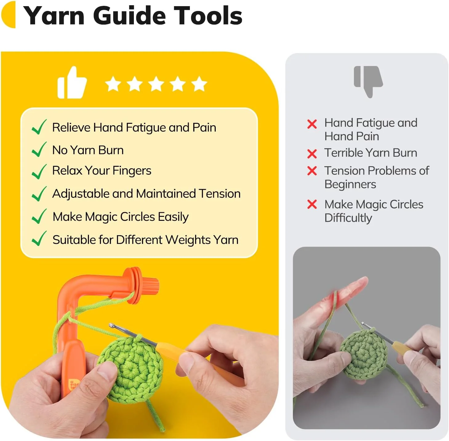Crochet Holder - 3 in 1 Yarn Guide Tool - Image 3