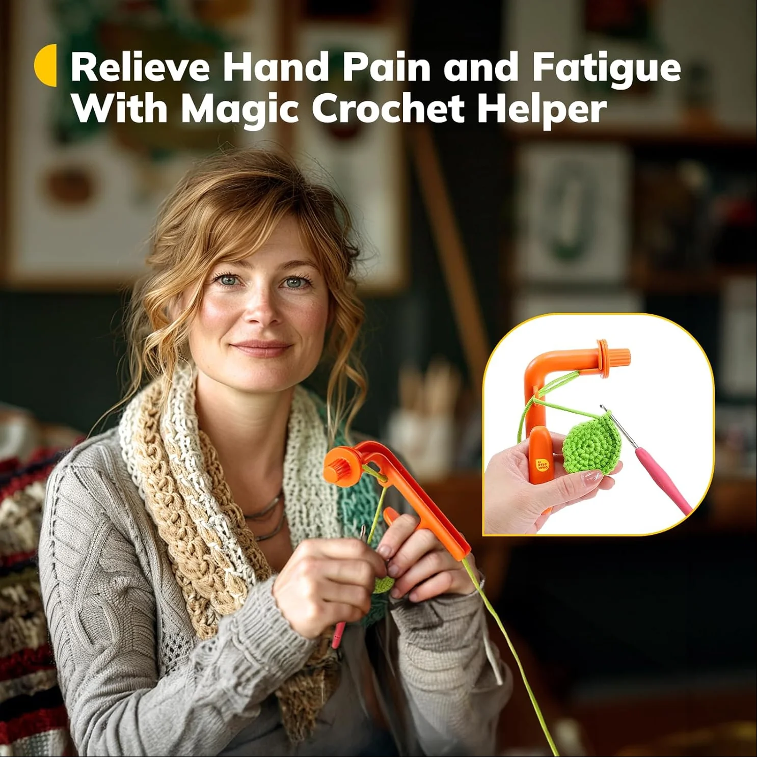 Crochet Holder - 3 in 1 Yarn Guide Tool - Image 4