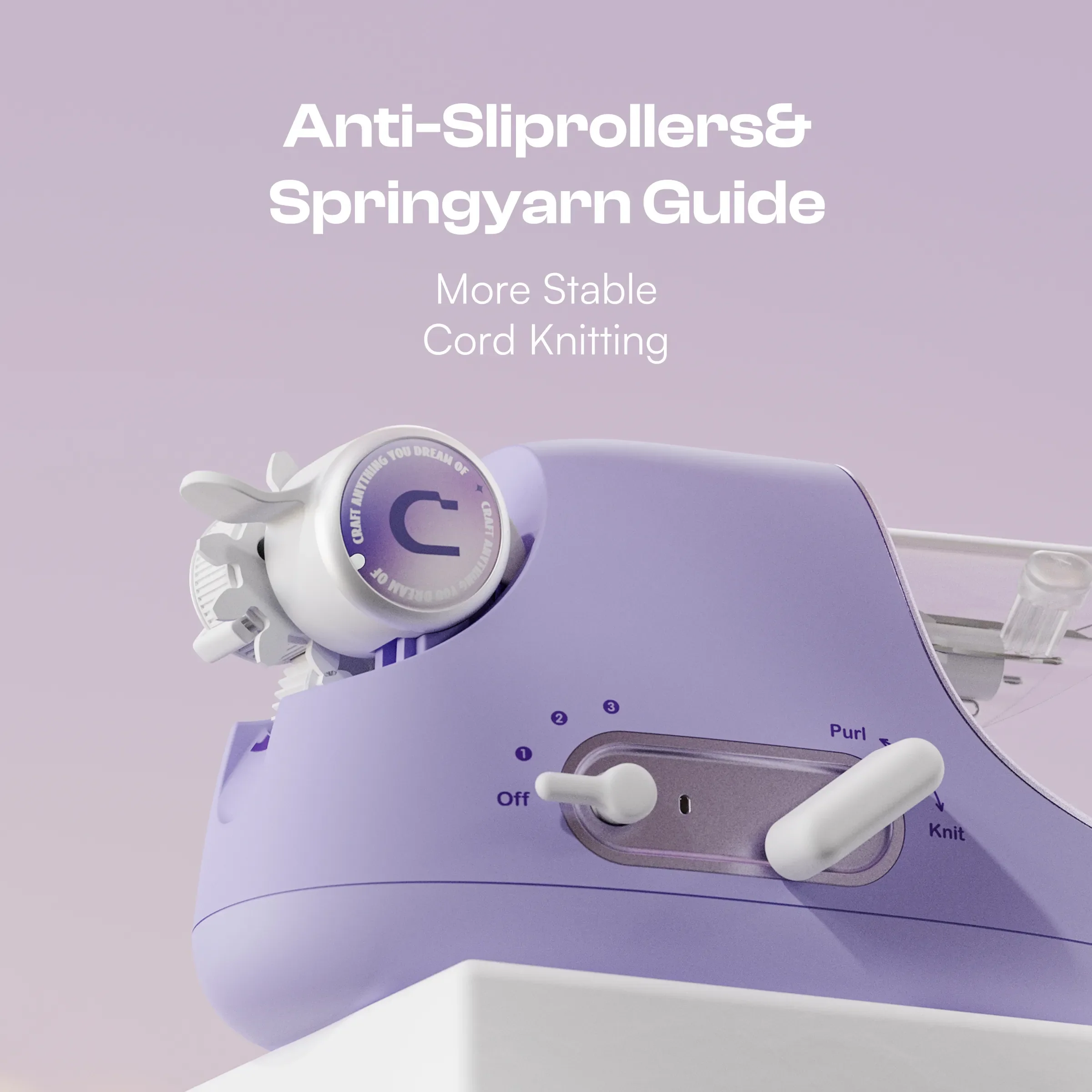 Electric i-Cord Knitting Tricotin Machine i1 Pro Lavender Purple - Image 3
