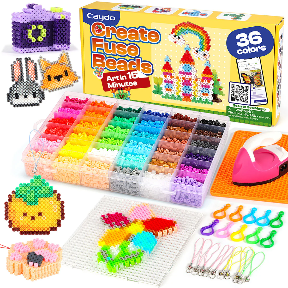 36 Colors Caydo Fuse Beads Kit with 200+ Patterns in Smart Design App - Image 12